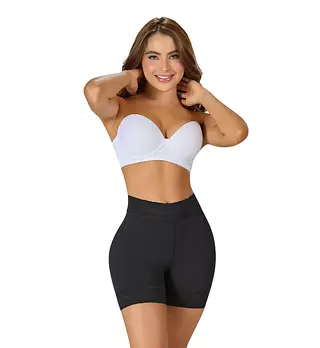 Sta-0322- Short Negro Corto Talle Alto Levanta Glúteos