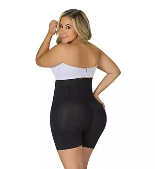 Sxa-0327- Short Negro Corto Con Talle Extra Alto