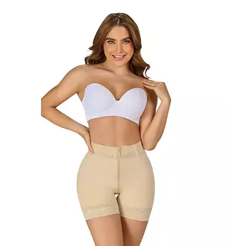 Sta-3722- Short Beige Corto Con Cierre Completo