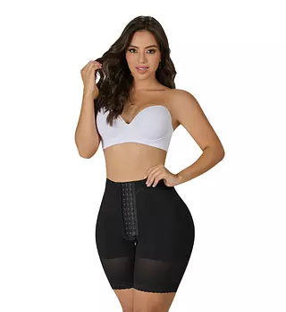 Sta-00428- Short Negro Tipo Reloj De Arena Con Abrochadura