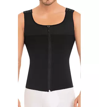 Ch-0760- Chaleco Negro Masculino Con Cierre Frontal