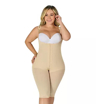 F-0078- Faja Beige Larga Con Refuerzo Abdominal