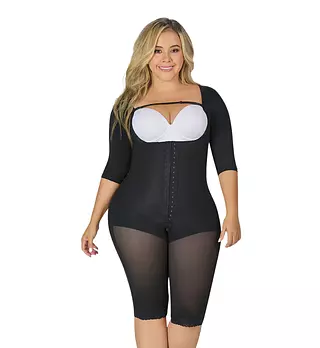 F-0074- Faja Negra Larga Con Cobertura En Espalda Y Brazos