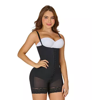 F-0066- Faja Negra Corta Moldeadora Strapless Siliconado
